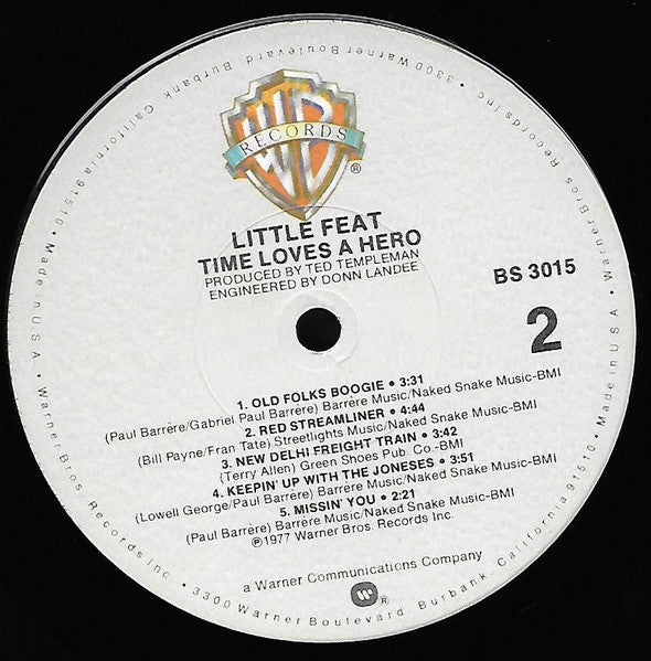 Little Feat : Time Loves A Hero (LP, Album, RP, Win)