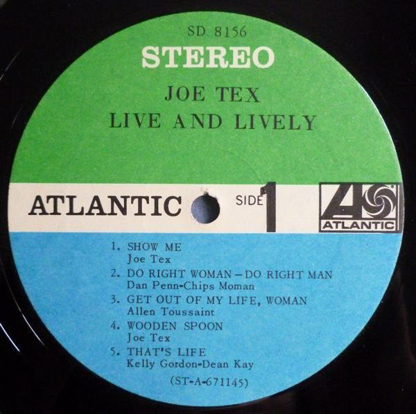 Joe Tex : Live And Lively (LP, Album, Pre)