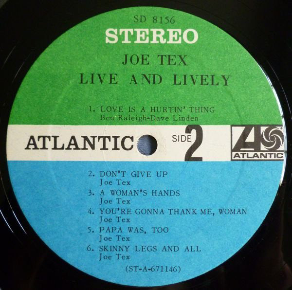 Joe Tex : Live And Lively (LP, Album, Pre)
