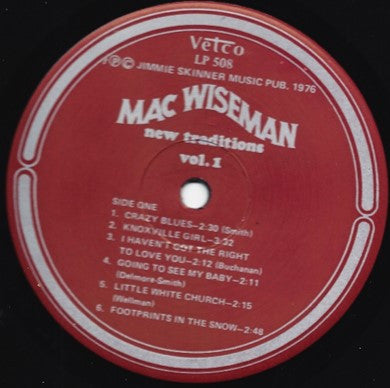 Mac Wiseman With Shenandoah Cut Ups : New Traditions Vol. 1 (LP, Album)