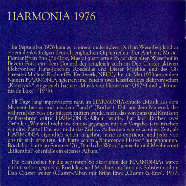 Harmonia 76 : Tracks & Traces (CD, Album)