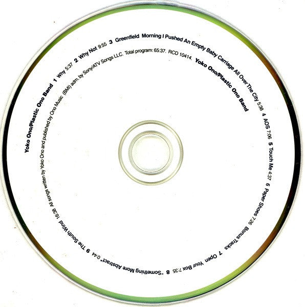 Yoko Ono / The Plastic Ono Band : Yoko Ono / Plastic Ono Band (CD, Album, Num, RE, RM)
