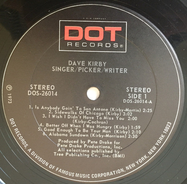 David Kirby (2) : Singer Picker Writer (LP)