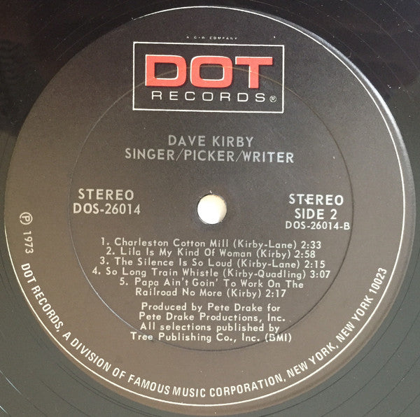 David Kirby (2) : Singer Picker Writer (LP)
