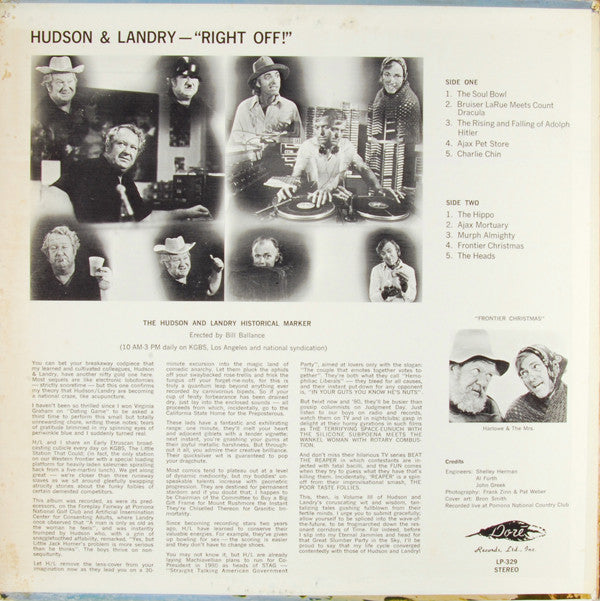 Hudson & Landry : Right Off (LP, Album)
