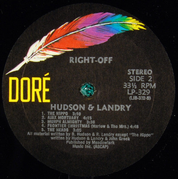 Hudson & Landry : Right Off (LP, Album)
