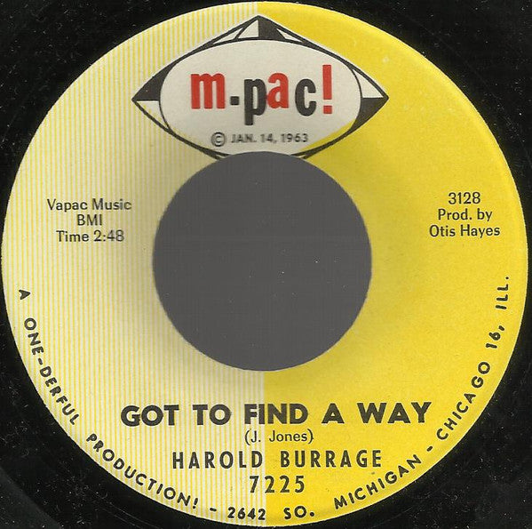 Harold Burrage : Got To Find A Way (7", Single)