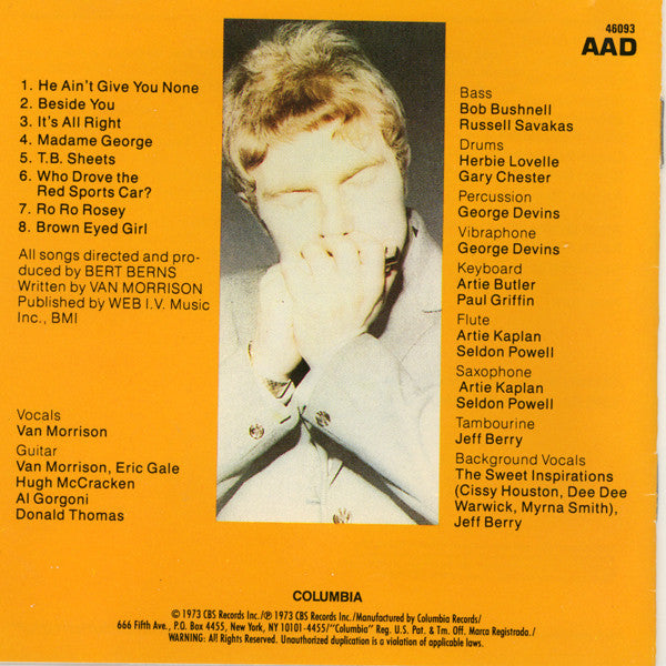 Van Morrison : T.B. Sheets (CD, RE, RP)