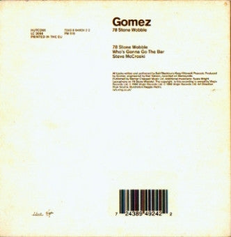 Gomez : 78 Stone Wobble (CD, Single)