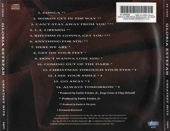 Gloria Estefan : Greatest Hits (CD, Comp, Club, RE)