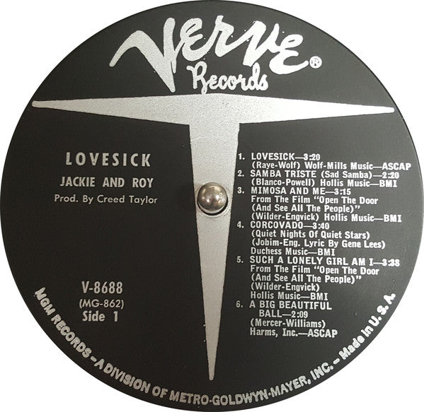 Jackie & Roy : Lovesick (LP, Album, Mono)