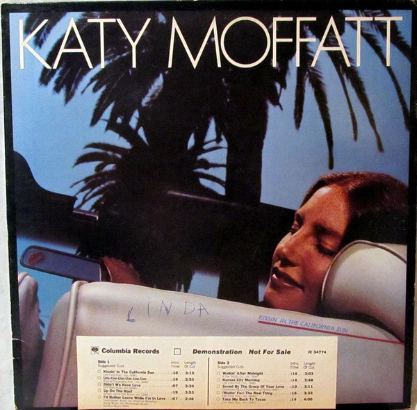 Katy Moffatt : Kissin' In The California Sun (LP, Album, Promo)