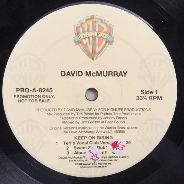 David McMurray : Keep On Rising (12", Promo)