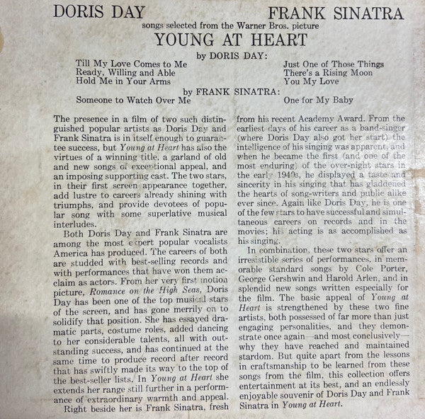 Doris Day, Frank Sinatra : Young At Heart (2x7", Album, EP, Mono)