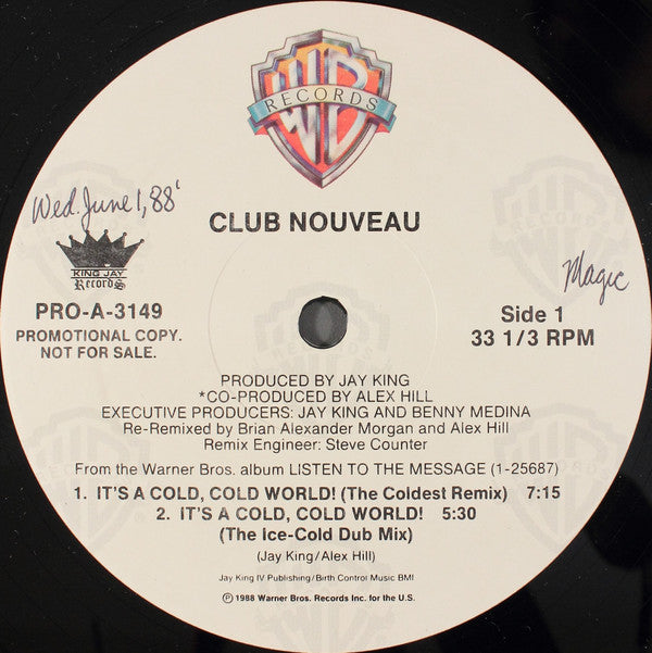 Club Nouveau : It's A Cold, Cold World! (12", Promo)