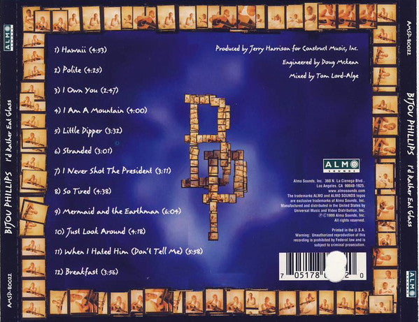 Bijou Phillips : I'd Rather Eat Glass (CD)