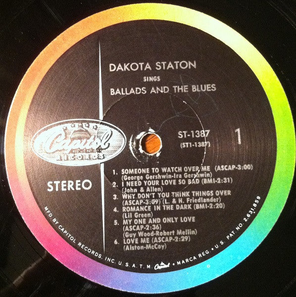 Dakota Staton : Sings Ballads And The Blues (LP, Album)
