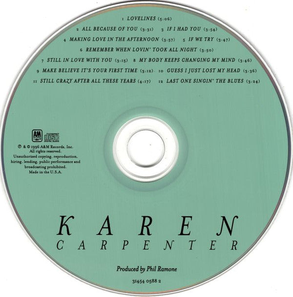 Karen Carpenter : Karen Carpenter (CD, Album, RM)