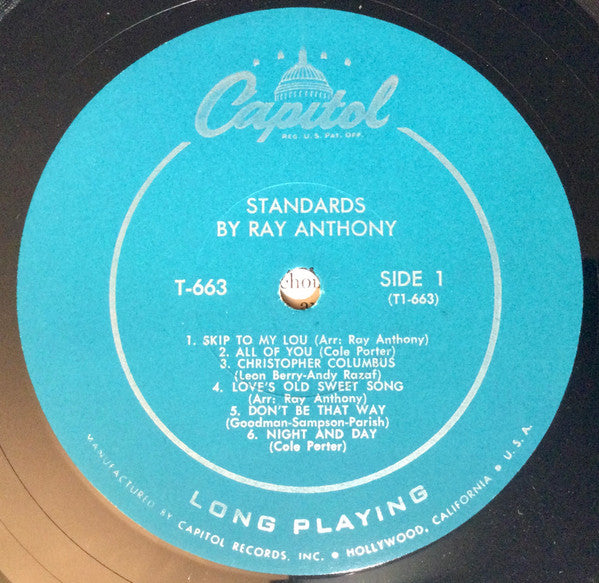 Ray Anthony : Standards By Ray Anthony  (LP, Album, Mono)