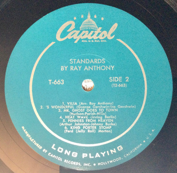 Ray Anthony : Standards By Ray Anthony  (LP, Album, Mono)