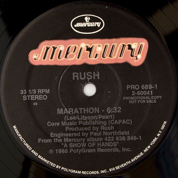 Rush : Marathon (12", Promo)