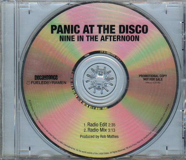 Panic! At The Disco : Nine In The Afternoon (CD, Promo)