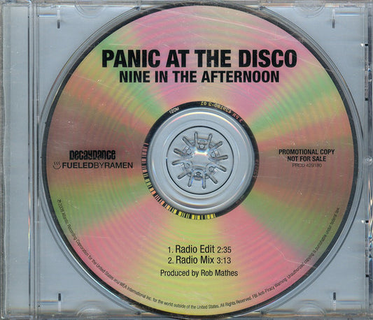 Panic! At The Disco : Nine In The Afternoon (CD, Promo)