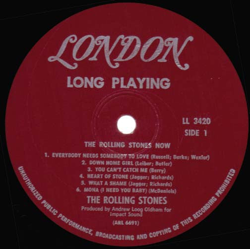 The Rolling Stones : The Rolling Stones, Now! (LP, Album, Mono, Glo)