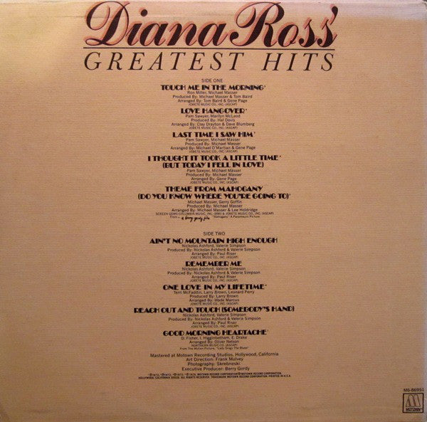 Diana Ross : Diana Ross' Greatest Hits (LP, Comp, Ter)