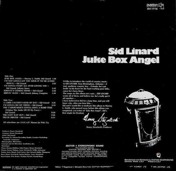 Sid Linard : Juke Box Angel (LP)