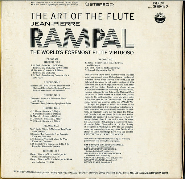 Jean-Pierre Rampal : The Art Of The Flute (7xLP + Box, Comp)