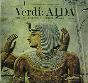 Giuseppe Verdi - Zinka Milanov, Fedora Barbieri, Jussi Björling, Leonard Warren, Boris Christoff, Jonel Perlea, Orchestra Del Teatro Dell'Opera Di Roma And Coro Del Teatro Dell'Opera Di Roma, Giuseppe Conca : Highlights From Verdi's Aïda (LP, Mono)
