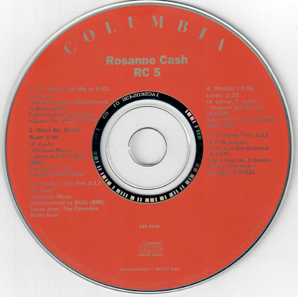 Rosanne Cash : RC 5 (Collector's Item!) (CD, Promo)