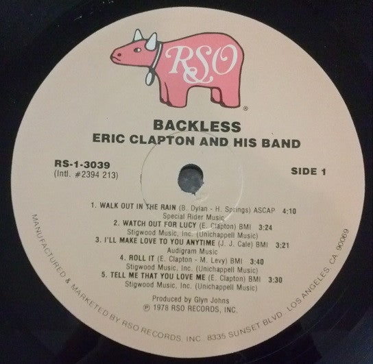 Eric Clapton : Backless (LP, Album, Gat)
