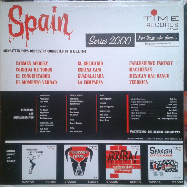 The Manhattan Pops Orchestra : Spain (LP, Album, Mono)