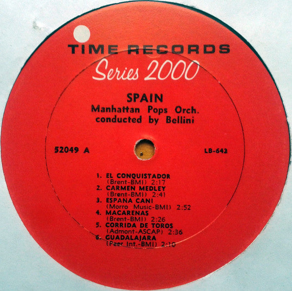 The Manhattan Pops Orchestra : Spain (LP, Album, Mono)
