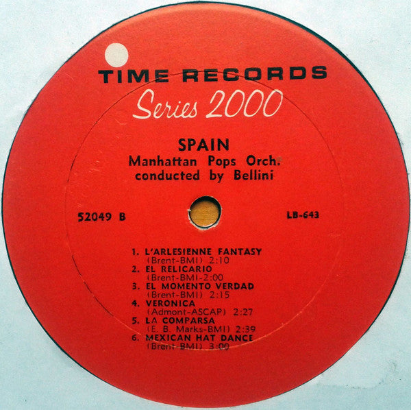 The Manhattan Pops Orchestra : Spain (LP, Album, Mono)