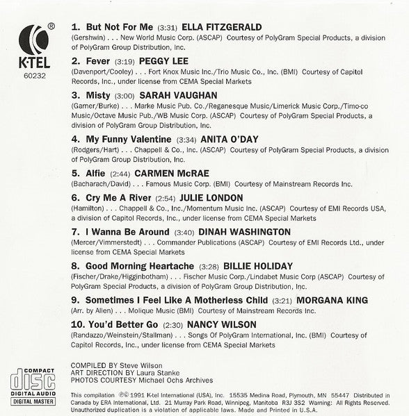 Various : Great Ladies Of Jazz II (CD, Comp)
