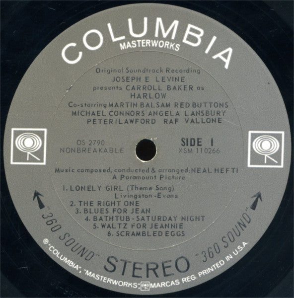 Neal Hefti : Harlow (Music From The Score Of The Motion Picture) (LP, Album)