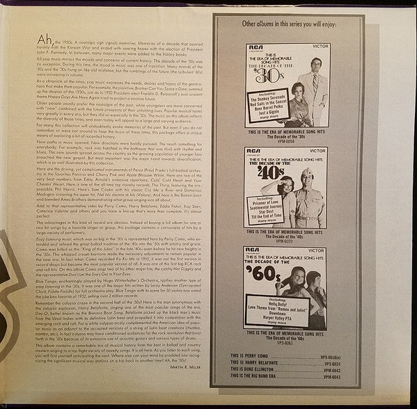 Various : This Is The Era Of Memorable Song Hits - The Decade Of The '50's (2xLP, Comp, Mono, Gat)
