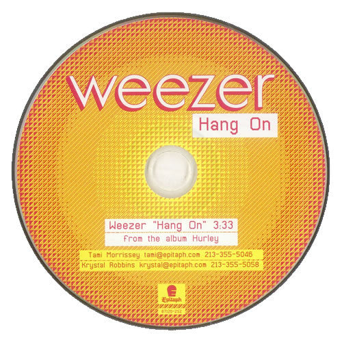 Weezer : Hang On (CD, Single, Promo)