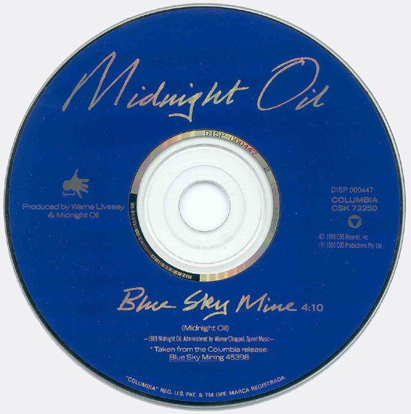 Midnight Oil : Blue Sky Mine (CD, Single, Promo)