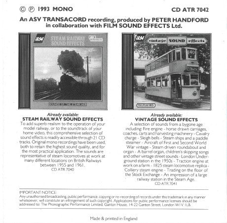 Peter Handford : Classic Sound Effects (CD, Mono)
