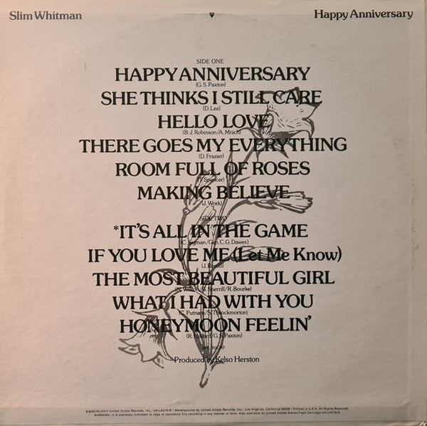 Slim Whitman : Happy Anniversary (LP, Album)