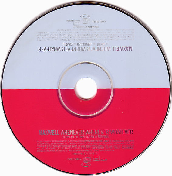 Maxwell : Whenever Wherever Whatever (CD, Single)