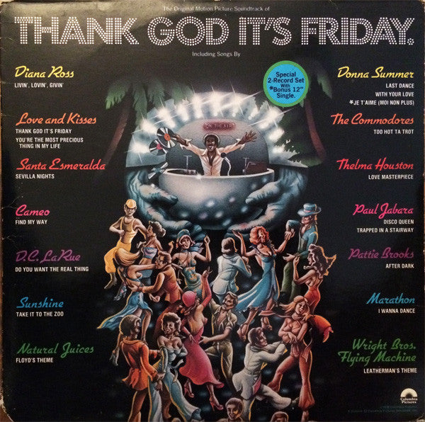 Various : Thank God It's Friday (The Original Motion Picture Soundtrack) (2xLP, Album, Gol + 12", S/Sided)