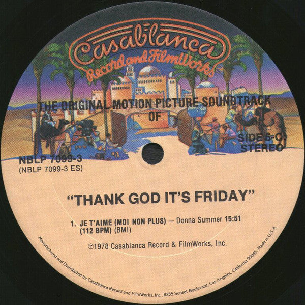 Various : Thank God It's Friday (The Original Motion Picture Soundtrack) (2xLP, Album, Gol + 12", S/Sided)