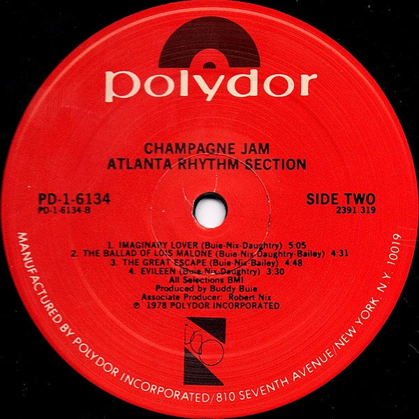 Atlanta Rhythm Section : Champagne Jam (LP, Album, PRC)