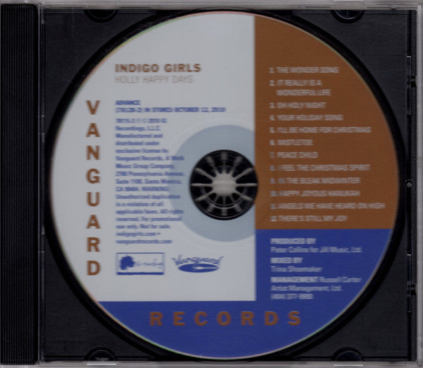 Indigo Girls : Holly Happy Days (CD, Album, Promo)