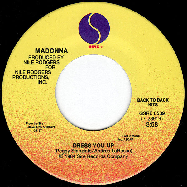 Madonna : Into The Groove / Dress You Up (7", RE)